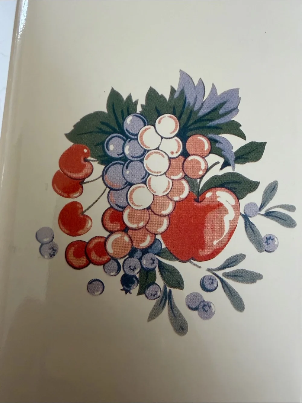 Vintage Cream Floral Fruit Tin Canister - Kitchen Storage - Retro Decor